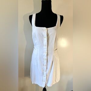 A New Day White Linen Mini Vest Dress, Women's Size L